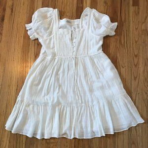 White 100% cotton peasant-style Madewell dress
